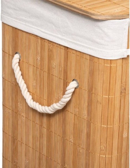 Cesto de ropa sucia de bambú natural