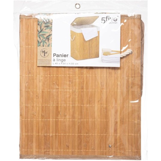 Cesto de ropa sucia de bambú natural