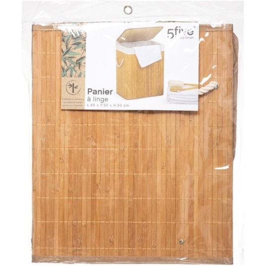 Cesto de ropa sucia de bambú natural