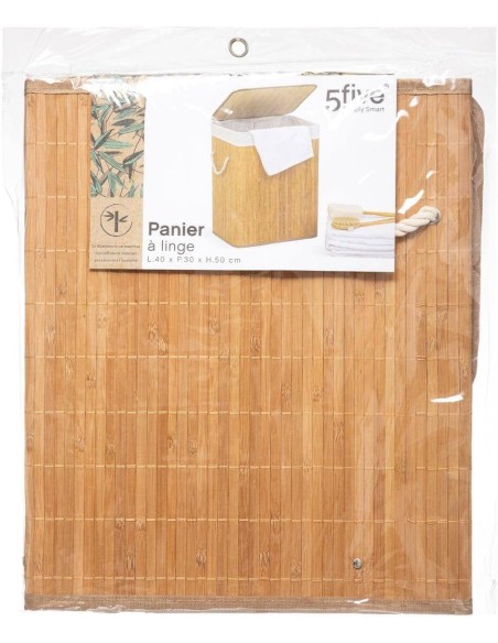 Cesto de ropa sucia de bambú natural