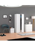 Cómoda 3 cajones blanco Soft con tiradores metálicos, diseño clásico y funcional.