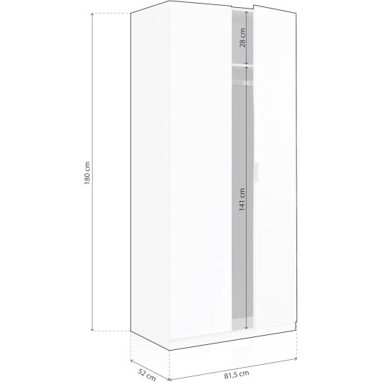 Armario 2 puertas low cost blanco