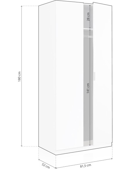 Armario 2 puertas low cost blanco