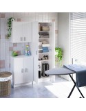 Armario multiusos colgante blanco Use de 2 puertas y tiradores cromados.