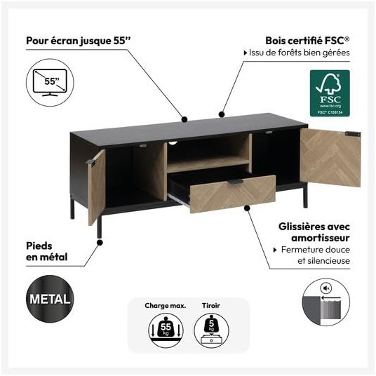 Mueble TV Chevron