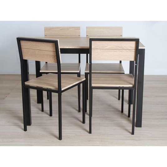 Conjunto de mesa y 4 sillas Xobe