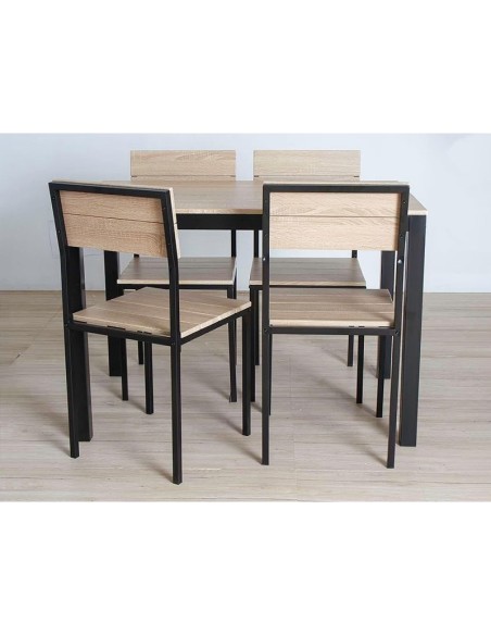 Conjunto de mesa y 4 sillas Xobe