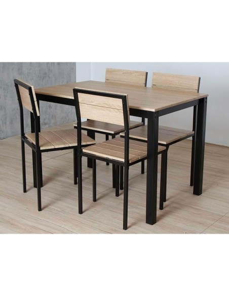Conjunto de mesa y 4 sillas Xobe
