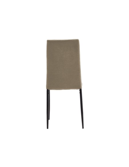Silla de comedor Roxana tapizada en tela beige