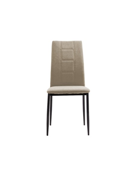 Silla de comedor Roxana tapizada en tela beige
