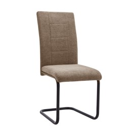 Silla de comedor Chiara de estilo retro, tapizada en tela chocolate