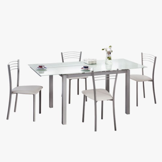 Mesa de Comedor de cristal Extensible...