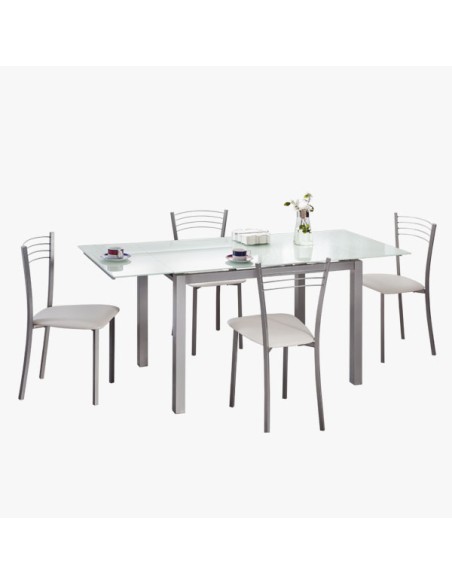 Mesa de Comedor de cristal Extensible Cameron