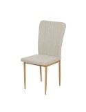 Silla de comedor Salma tapizada en velvet gris vista frontal