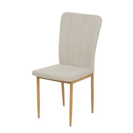 Silla de comedor Salma tapizada en velvet gris vista frontal