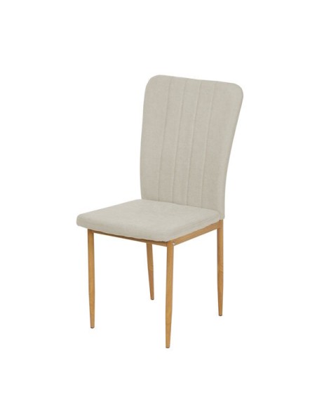 Silla de comedor Salma tapizada en velvet gris vista frontal