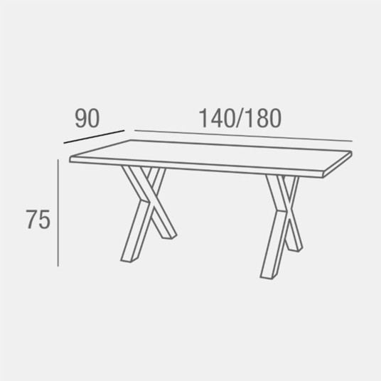 Mesa de comedor extensible Sabina