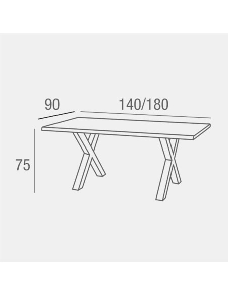 Mesa de comedor extensible Sabina