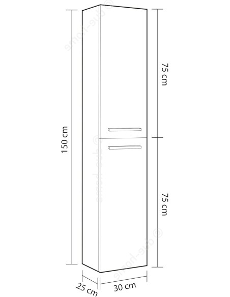 Columna de baño Aruba suspendida gris cemento