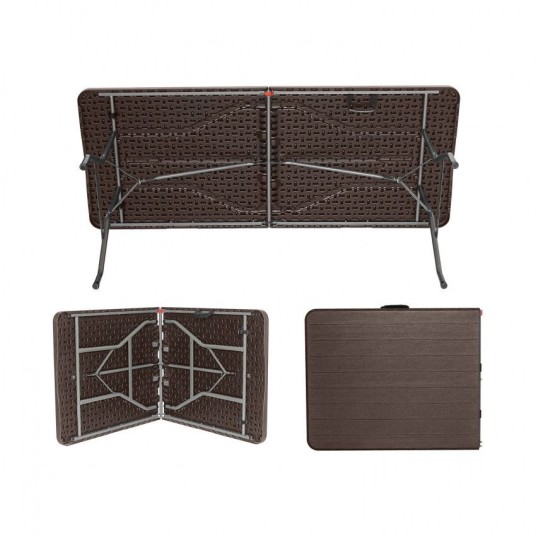 Mesa plegable efecto madera 180 cm...