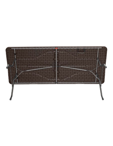 Mesa plegable efecto madera 180 cm rectangular
