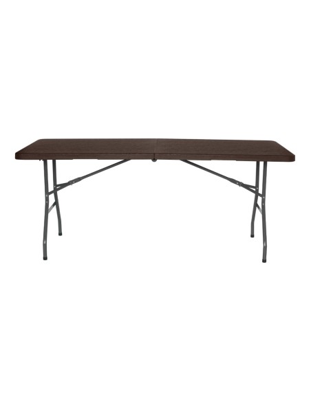 Mesa plegable efecto madera 180 cm rectangular