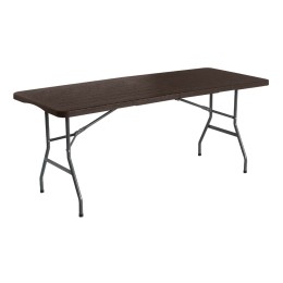 Mesa plegable efecto madera 180 cm rectangular