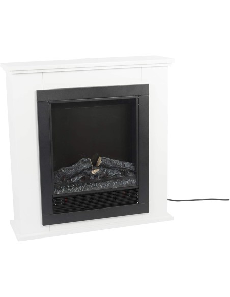Chimenea Eléctrica Lugano Classic Fire 1800W Blanca