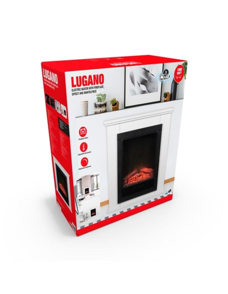 Chimenea Eléctrica Lugano Classic Fire 1800W Blanca