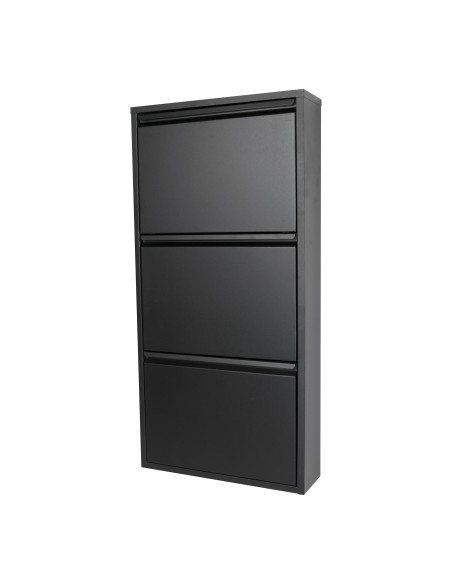 Zapatero metálico 3 puertas – Negro