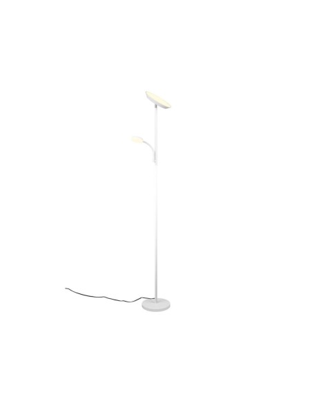 Lámpara de pie LED SPECTER blanca con brazo lector flexible