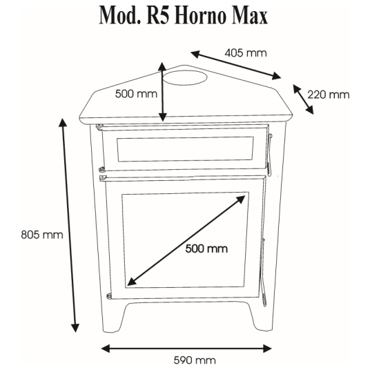 Estufa de Leña R5 Horno Max – 11 kW