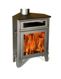 Estufa de leña R5 Horno Max gris antracita con horno superior y triple combustión