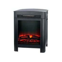Chimenea eléctrica decorativa Luzern color negro con efecto de llama realista