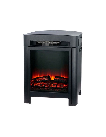 Chimenea eléctrica decorativa Luzern color negro con efecto de llama realista