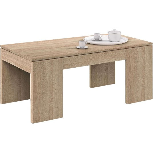 Mesa de centro elevable Flow Roble...