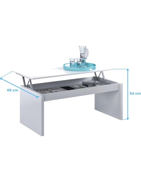 Mesa de Centro Elevable Blanca