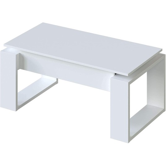 Mesa de centro Urban Fores blanco artik con tapa levantada