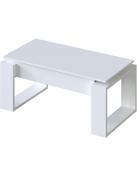 Mesa de centro Urban Fores blanco artik con tapa levantada