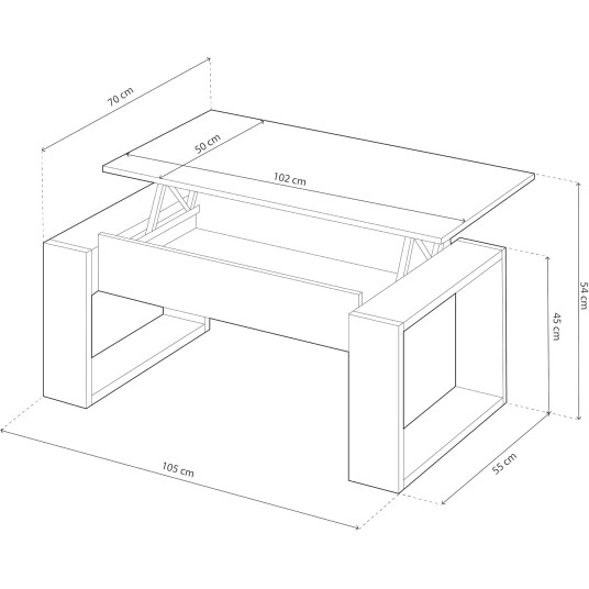 Mesa de Centro elevable Urban