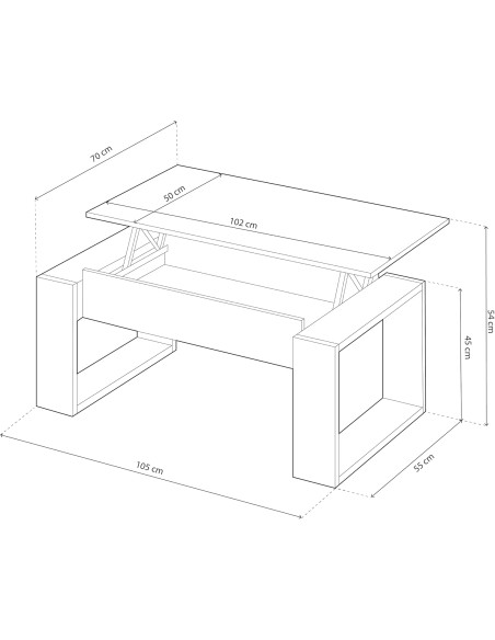 Mesa de Centro elevable Urban