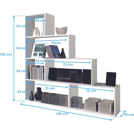 Estantería modular Mulk blanca brillo