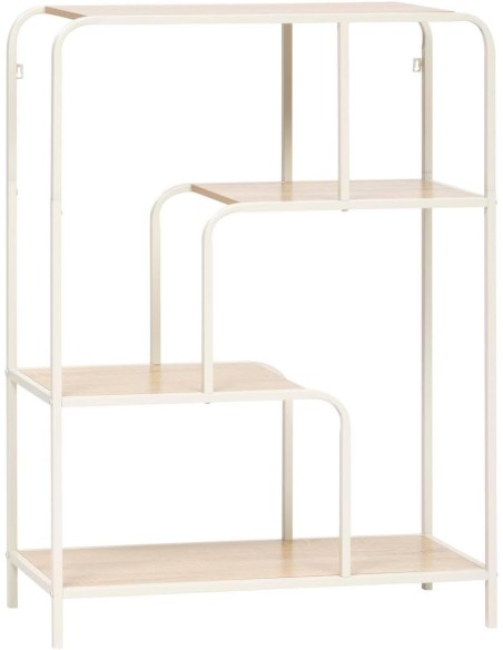 Estantería Curvy con 4 Niveles de Metal y MDF