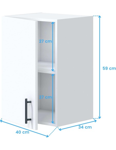 Módulo Alto de Cocina Kira 40 cm Blanco Brillo