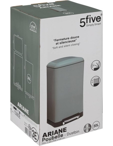 Cubo de Basura Cocina 30L 5Five Ariane Verde