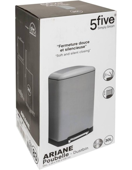 Cubo de Basura Cocina 30L 5Five Ariane Gris