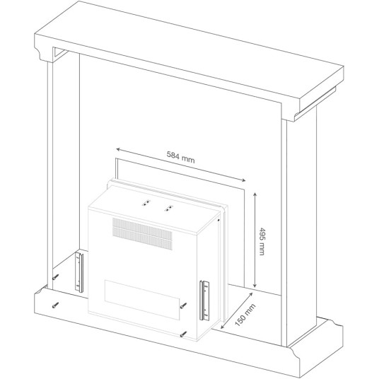 Chimenea eléctrica empotrable Tagu 1500W