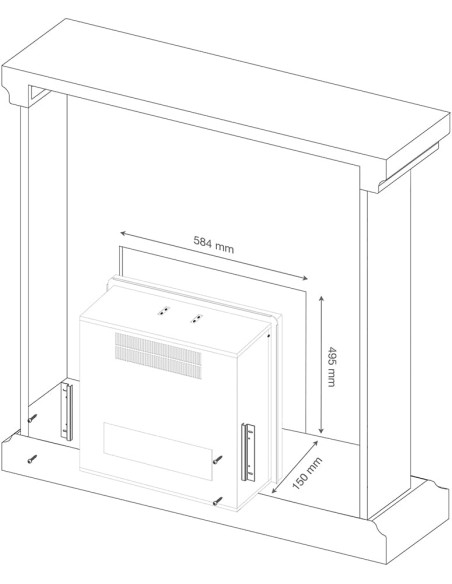 Chimenea eléctrica empotrable Tagu 1500W