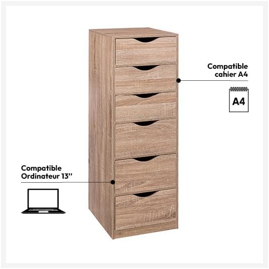 Cajonera Writer con 6 cajones