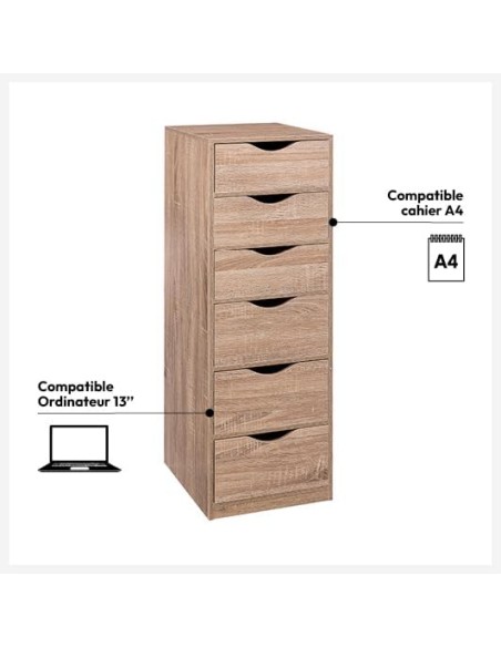 Cajonera Writer con 6 cajones